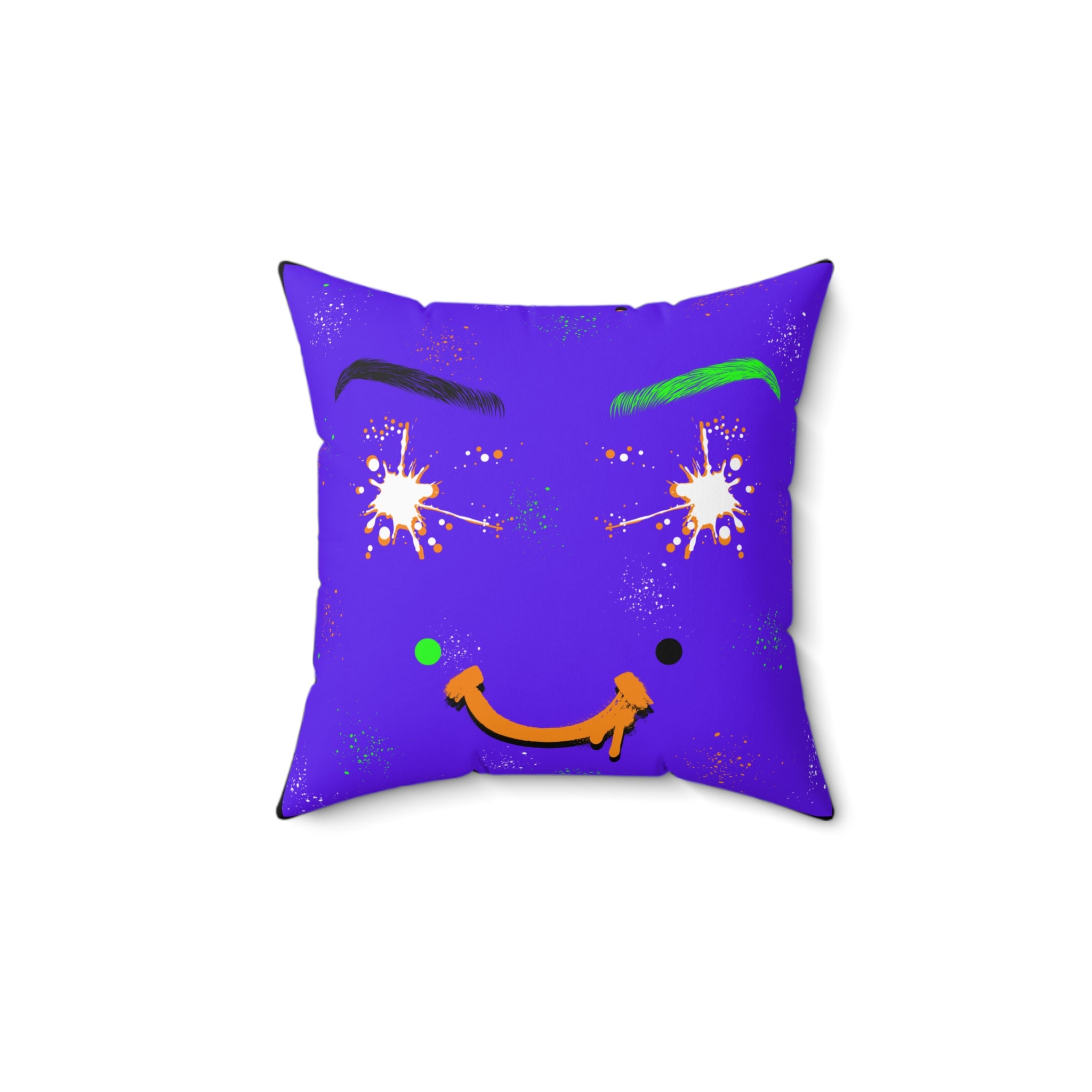 Purrp Smiilez Polyester Square Pillow