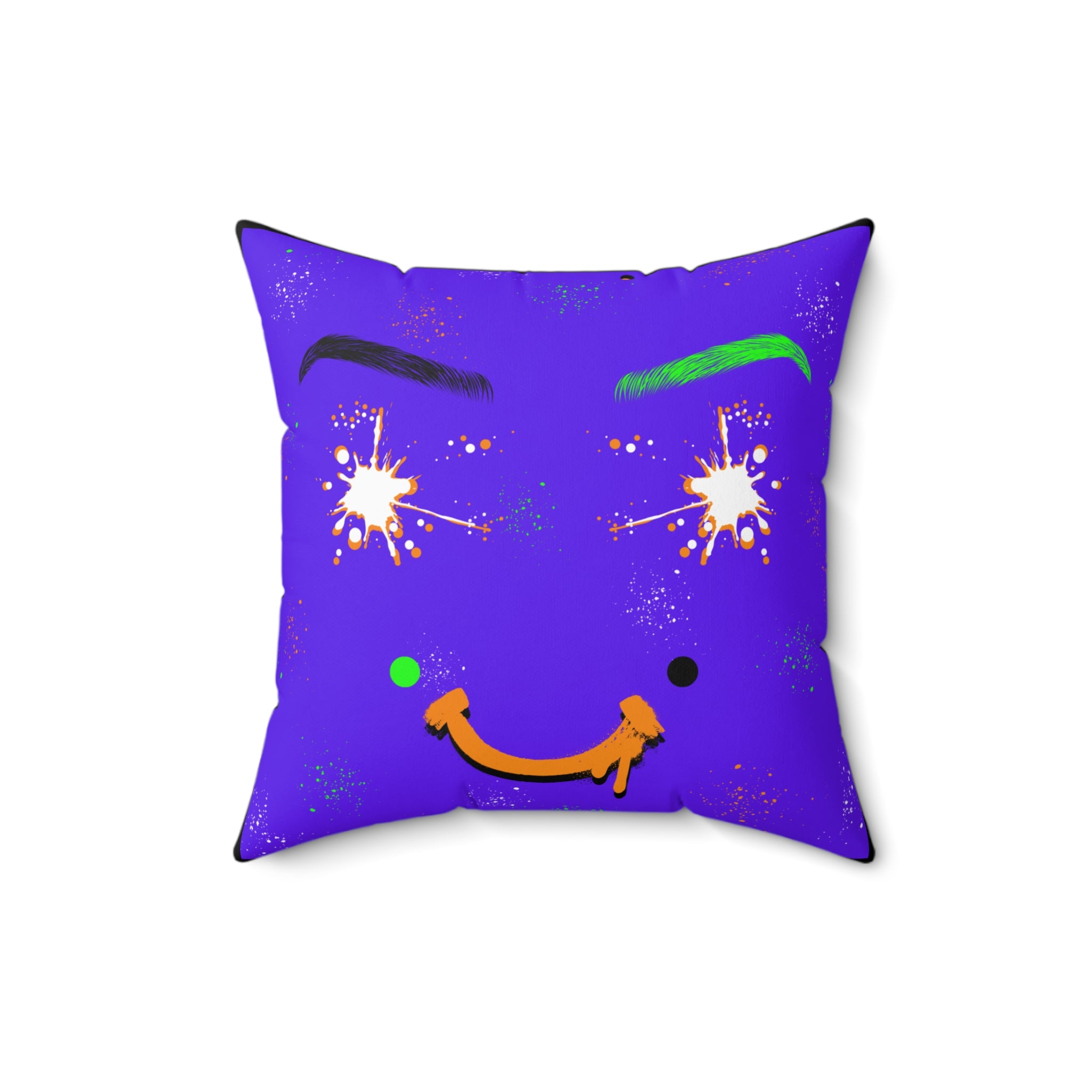 Purrp Smiilez Polyester Square Pillow