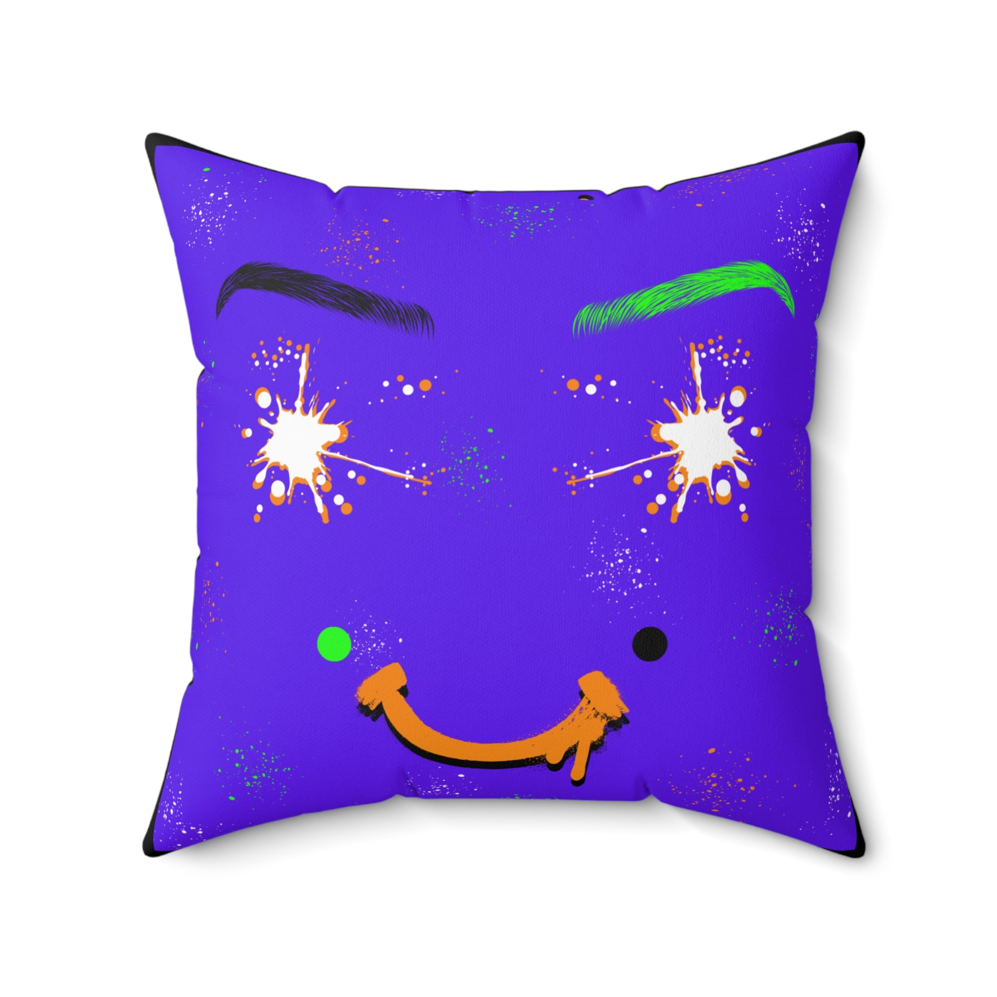 Purrp Smiilez Polyester Square Pillow