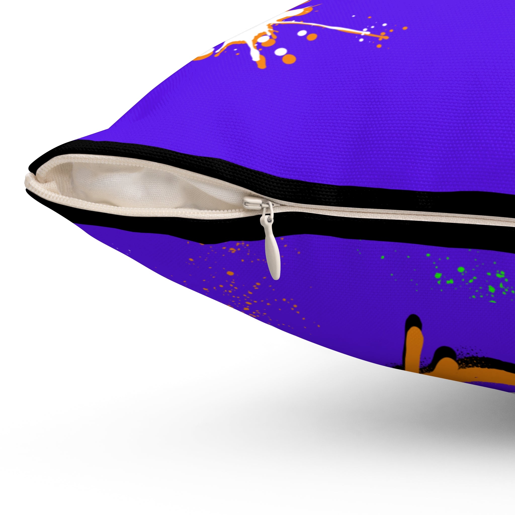 Purrp Smiilez Polyester Square Pillow