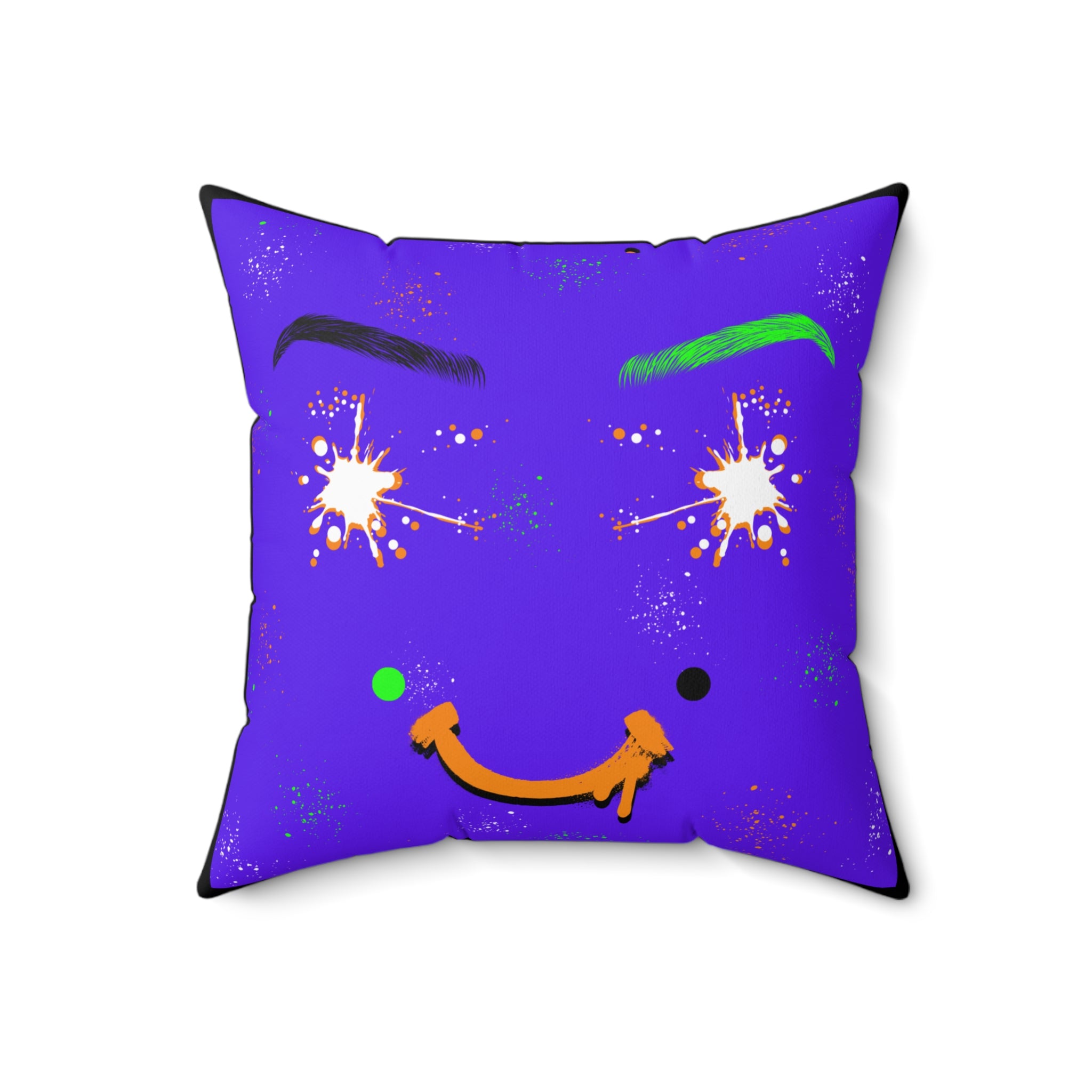 Purrp Smiilez Polyester Square Pillow